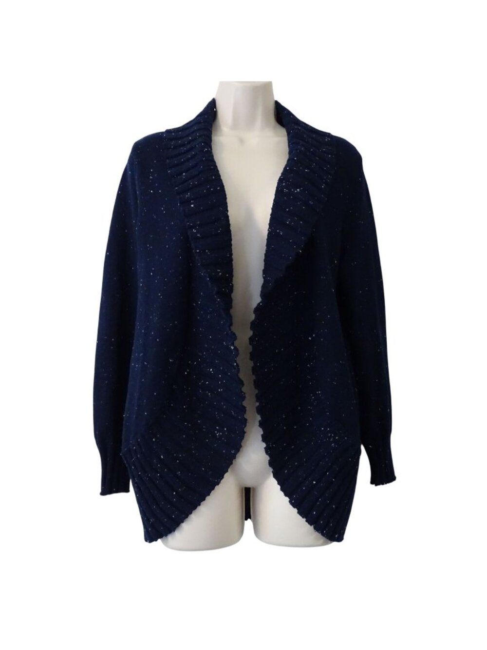 Talbots Open Front Cardigan Blue Long Sleeve Women Petite Size LP Preppy Office